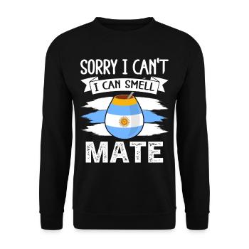 Drapeau de l’Argentine Thé yerba maté argentin - Sweat-shirt Unisexe - noir - Devant - Alina (178cm) & Michal (187cm)