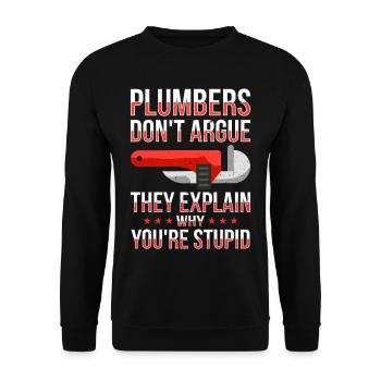 Plumbing Drain Surgeon Job Profession - Unisex Sweatshirt - black - Front - Alina (178cm) & Michal (187cm)