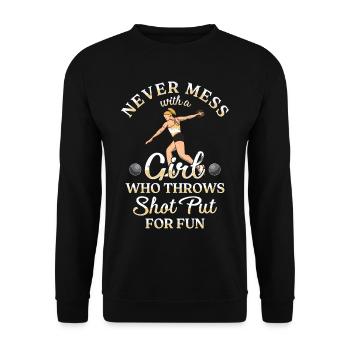 Athletics Athletics Throw Athlete - Unisex Sweatshirt - black - Front - Alina (178cm) & Michal (187cm)