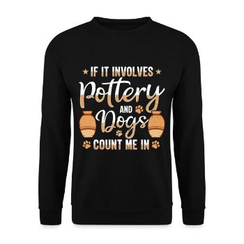 Pottery Lovers Clay Ceramic Kiln - Unisex Sweatshirt - black - Front - Alina (178cm) & Michal (187cm)