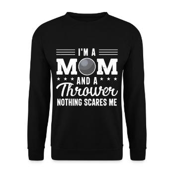 Athletics Athletics Throw Athlete - Unisex Sweatshirt - black - Front - Alina (178cm) & Michal (187cm)