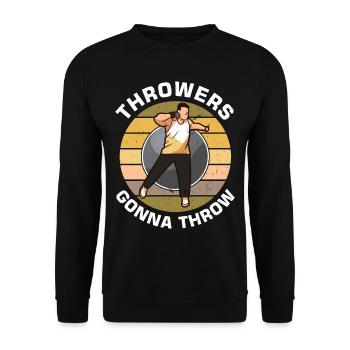 Athletics, athletics, throwing athletes, - Unisex Sweatshirt - black - Front - Alina (178cm) & Michal (187cm)