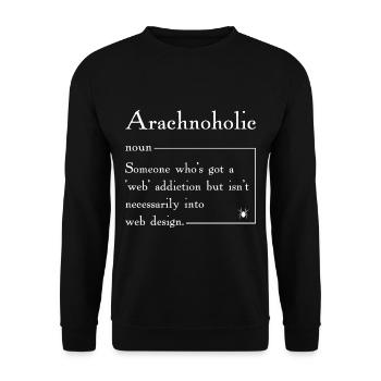 Spinnenliebhaber Spinnentiernetz Terrarium - Unisex Pullover - Schwarz - Vorne - Alina (178cm) & Michal (187cm)