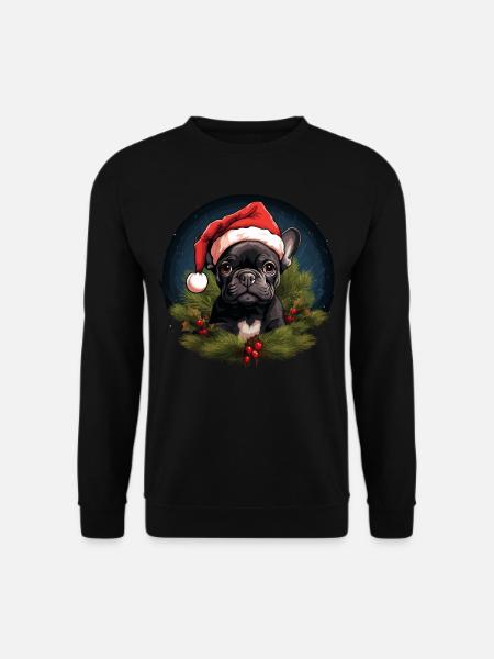 Weihnachten French Bulldog - Unisex Pullover - Schwarz