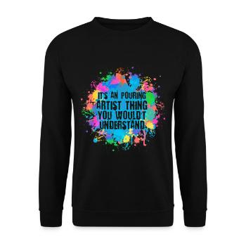 Painter Canvas Fluid Painting Art Paint - Unisex Sweatshirt - black - Front - Alina (178cm) & Michal (187cm)