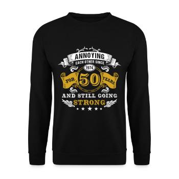 50th Wedding Anniversary Husband Wife Marriage Relationship - Unisex Sweatshirt - black - Front - Alina (178cm) & Michal (187cm)