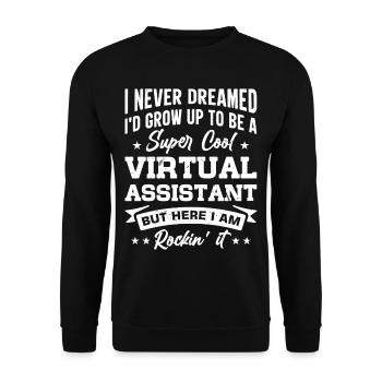 Freiberufler Beruf Selbstständiger Virtueller - Unisex Pullover - Schwarz - Vorne - Alina (178cm) & Michal (187cm)