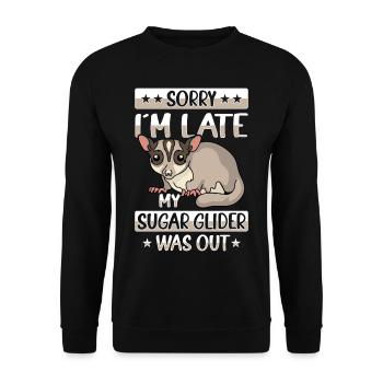 Australia Marsupial Wildlife Animal Lover Sugar - Unisex Sweatshirt - black - Front - Alina (178cm) & Michal (187cm)