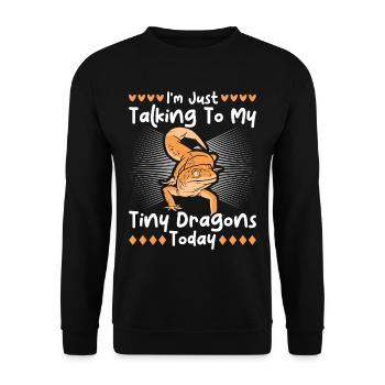 Reptilienliebhaber Eidechsensammler Crestie - Unisex Pullover - Schwarz - Vorne - Alina (178cm) & Michal (187cm)