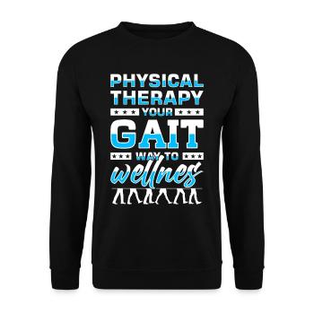 PT Physiotherapie Physiotherapeutin Job - Unisex Pullover - Schwarz - Vorne - Alina (178cm) & Michal (187cm)
