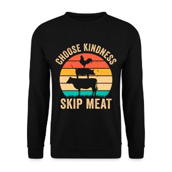 Vegan Vegetarian Food Diet - Unisex Sweatshirt - black - Front - Alina (178cm) & Michal (187cm)