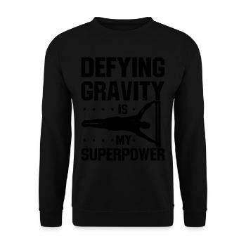 Fitness Workout Training Exercise Pull-Up - Unisex Sweatshirt - black - Front - Alina (178cm) & Michal (187cm)