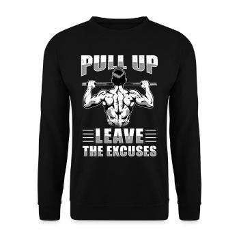Fitness Workout Training Exercise Pull-Up - Unisex Sweatshirt - black - Front - Alina (178cm) & Michal (187cm)