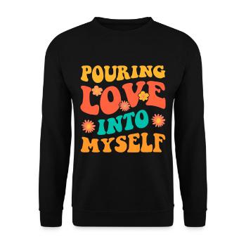 Motivation Self Love Positivity Love You - Unisex Sweatshirt - black - Front - Alina (178cm) & Michal (187cm)