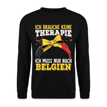 Belgien - Unisex Pullover - Schwarz - Vorne - Alina (178cm) & Michal (187cm)