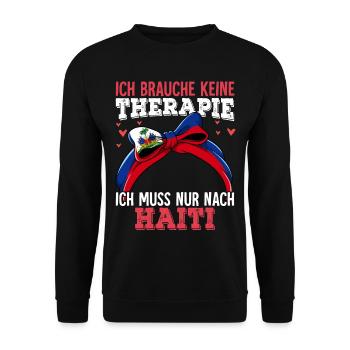 Haiti - Unisex Pullover - Schwarz - Vorne - Alina (178cm) & Michal (187cm)