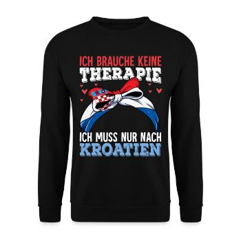 Kroatien - Unisex Pullover - Schwarz - Vorne - Alina (178cm) & Michal (187cm)