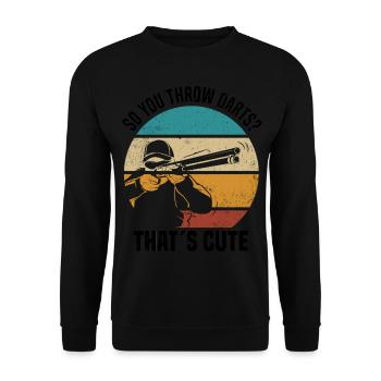 Wurfscheiben Schießen | Sport Wurfscheibe Geschenk - Unisex Pullover - Schwarz - Vorne - Alina (178cm) & Michal (187cm)