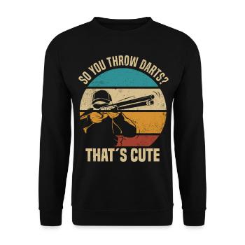 Ja ich schieße wie ein Mädchen | Skeet Geschenke - Unisex Pullover - Schwarz - Vorne - Alina (178cm) & Michal (187cm)
