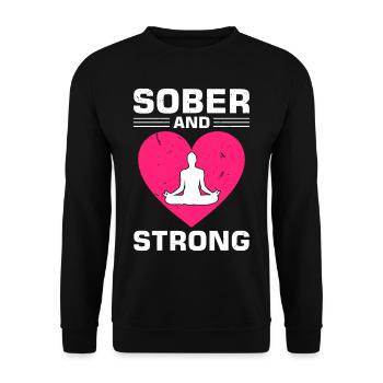 Nüchternheit, Sucht, Genesung, Alkoholiker, - Unisex Pullover - Schwarz - Vorne - Alina (178cm) & Michal (187cm)