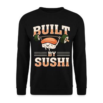 Japonais Nourriture Sushi Amateur Bodybuilder - Sweat-shirt Unisexe - noir - Devant - Alina (178cm) & Michal (187cm)