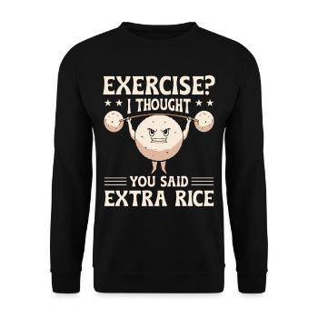 Asian Food Fried Rice Bowl - Unisex Sweatshirt - black - Front - Alina (178cm) & Michal (187cm)
