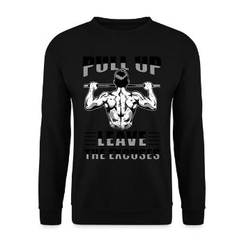 Fitness Workout Training Exercise Pull-Up - Unisex Sweatshirt - black - Front - Alina (178cm) & Michal (187cm)