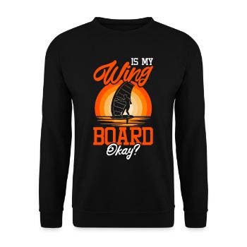 Wingsurfing Foil Wing Wing Boarding Wing Foiling - Unisex Sweatshirt - black - Front - Alina (178cm) & Michal (187cm)