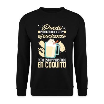 Porto Rico Lait de poule portoricain - Sweat-shirt Unisexe - noir - Devant - Alina (178cm) & Michal (187cm)