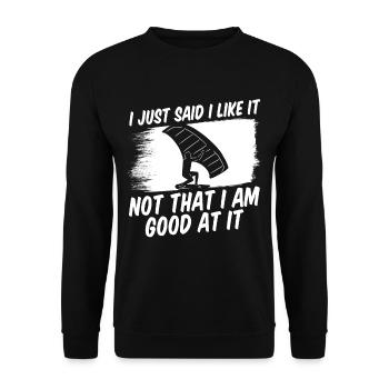 Wingsurfing Foil Wing Wing Boarding Wing Foiling - Unisex Sweatshirt - black - Front - Alina (178cm) & Michal (187cm)