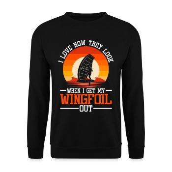 Wingsurfing Foil Wing Wing Boarding Wing Foiling - Unisex Sweatshirt - black - Front - Alina (178cm) & Michal (187cm)