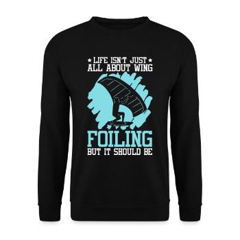 Wingsurfing Foil Wing Wing Boarding Wing Foiling - Unisex Sweatshirt - black - Front - Alina (178cm) & Michal (187cm)