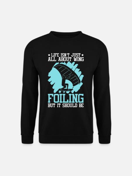 Wingsurfing Foil Wing Wing Boarding Wing Foiling - Unisex Pullover - Schwarz