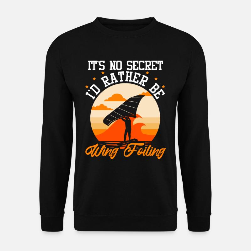Wingsurfing Foil Wing Wing Boarding Wing Foiling - Unisex Sweatshirt - black