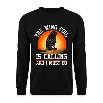 Wingsurfing Foil Wing Wing Boarding Wing Foiling - Unisex Sweatshirt - black - Front - Alina (178cm) & Michal (187cm)