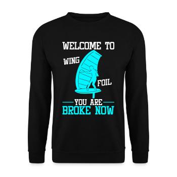 Wingsurfing Foil Wing Wing Boarding Wing Foiling - Unisex Sweatshirt - black - Front - Alina (178cm) & Michal (187cm)