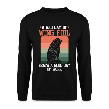 Wingsurfing Foil Wing Wing Boarding Wing Foiling - Unisex Sweatshirt - black - Front - Alina (178cm) & Michal (187cm)