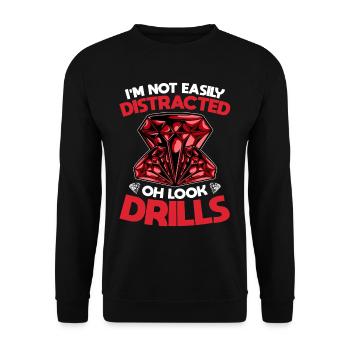 Embroidery Craft Hobby Diamond Painter Diamond - Unisex Sweatshirt - black - Front - Alina (178cm) & Michal (187cm)