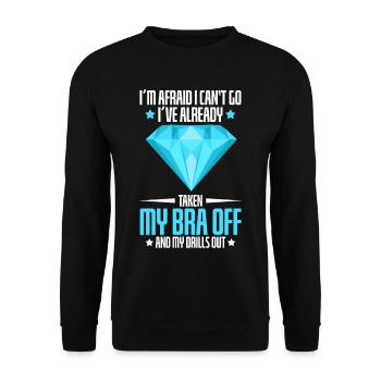 Embroidery Craft Hobby Diamond Painter Diamond - Unisex Sweatshirt - black - Front - Alina (178cm) & Michal (187cm)