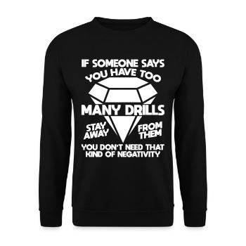 Embroidery Craft Hobby Diamond Painter Diamond - Unisex Sweatshirt - black - Front - Alina (178cm) & Michal (187cm)