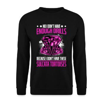 Embroidery Craft Hobby Diamond Painter Diamond - Unisex Sweatshirt - black - Front - Alina (178cm) & Michal (187cm)