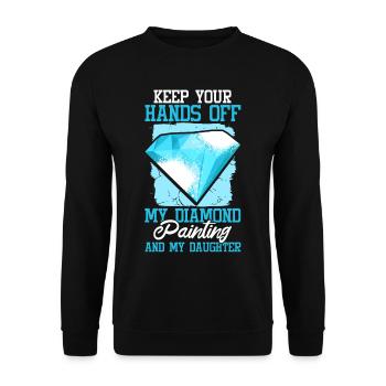Embroidery Craft Hobby Diamond Painter Diamond - Unisex Sweatshirt - black - Front - Alina (178cm) & Michal (187cm)