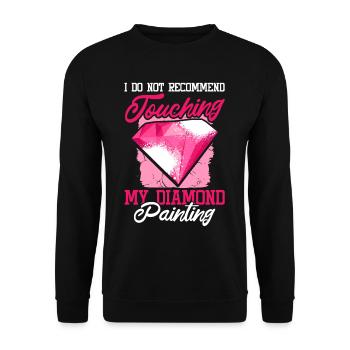 Embroidery Craft Hobby Diamond Painter Diamond - Unisex Sweatshirt - black - Front - Alina (178cm) & Michal (187cm)
