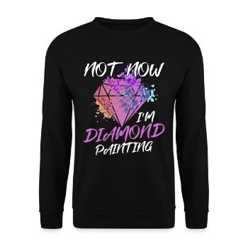 Embroidery Craft Hobby Diamond Painter Diamond - Unisex Sweatshirt - black - Front - Alina (178cm) & Michal (187cm)