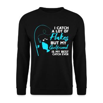 Fisherman Fishing Catcher, Fisherman's Fishing Rod, - Unisex Sweatshirt - black - Front - Alina (178cm) & Michal (187cm)