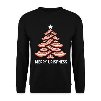 Merry Crispness Christmas Tree Bacon - Unisex Sweatshirt - black - Front - Alina (178cm) & Michal (187cm)