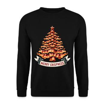 Merry Crispness Christmas Tree Bacon - Unisex Sweatshirt - black - Front - Alina (178cm) & Michal (187cm)