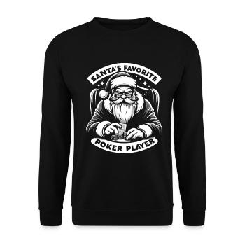 Père Noël Père Noël joueur de poker - Sweat-shirt Unisexe - noir - Devant - Alina (178cm) & Michal (187cm)