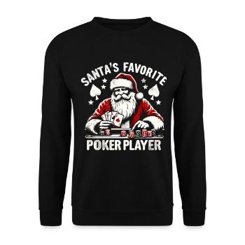 Père Noël Père Noël joueur de poker - Sweat-shirt Unisexe - noir - Devant - Alina (178cm) & Michal (187cm)