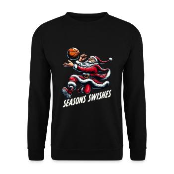Noël Père Noël saisons Swishes - Sweat-shirt Unisexe - noir - Devant - Alina (178cm) & Michal (187cm)